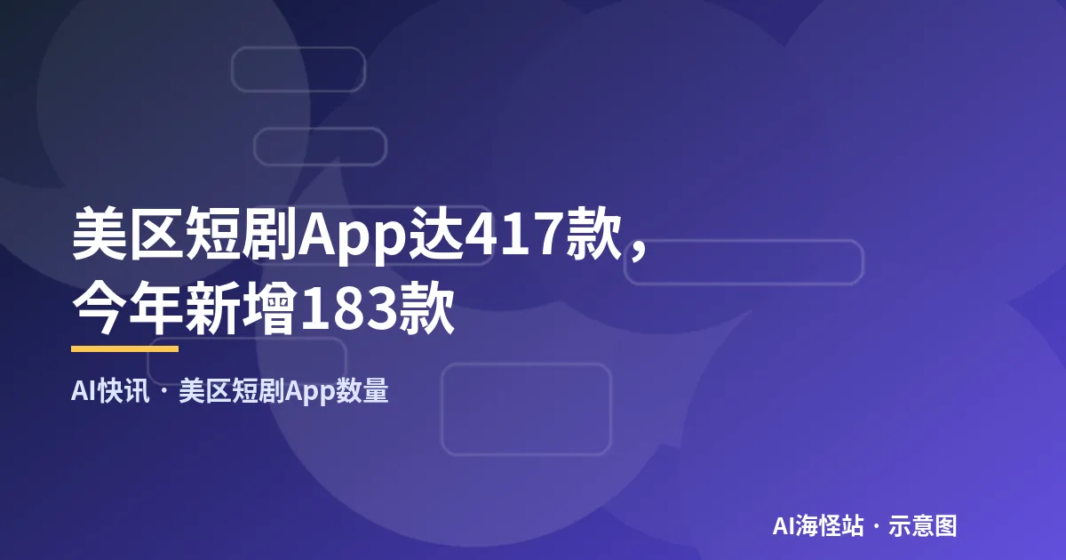 美区短剧App达417款，今年新增183款（示意图）
